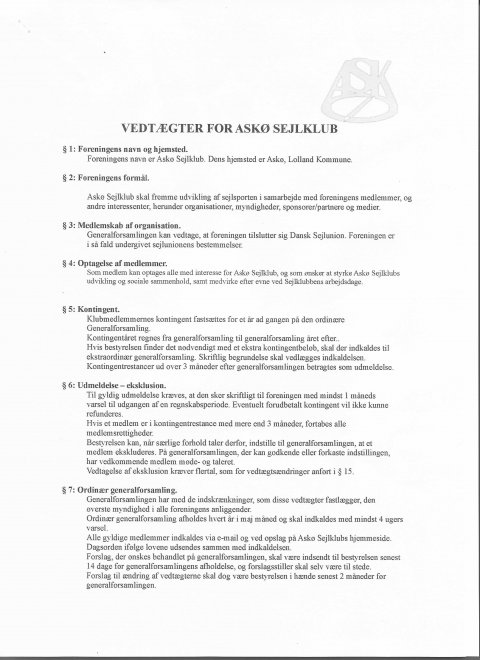 Vedtægter s 1